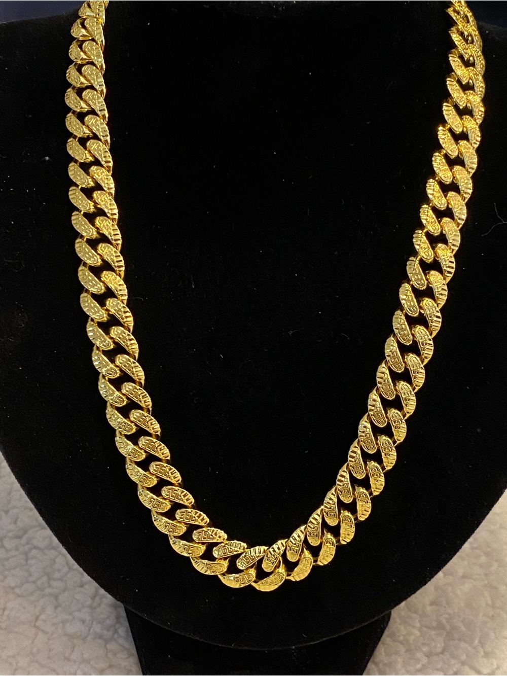 Gold-tone Cuban Link Chain Necklace